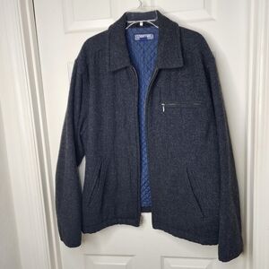 Structure Men's Navy lined Wool blend zip front‎ Jacket L